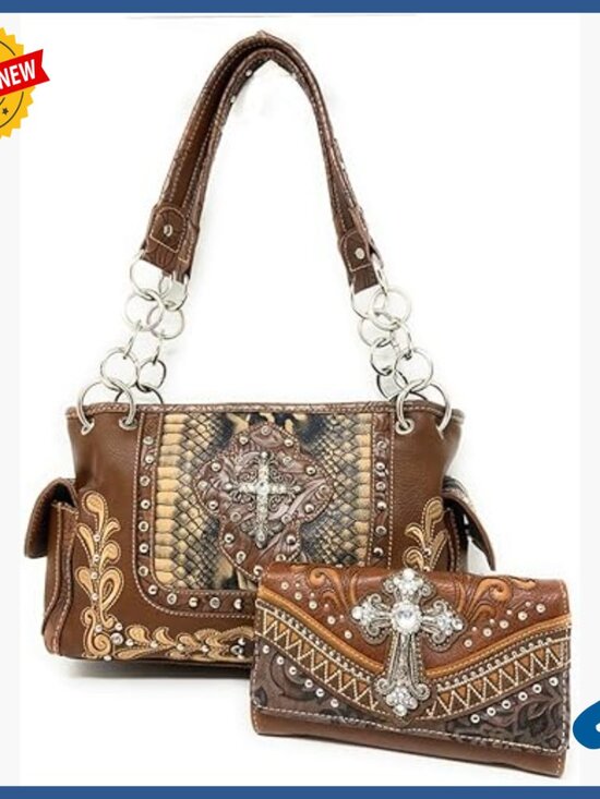 Suede Leather Floral Embroidered Shoulder Bag With Fringes  Western Suede Leather Shoulder Bag with Wallet Set, Floral Embroidery